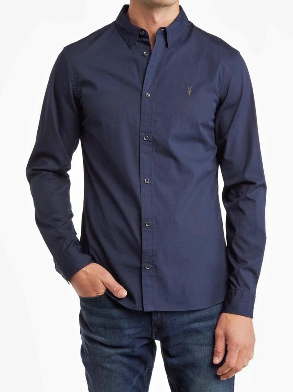AllSaints Men's Riviera Blue Shirt Like New